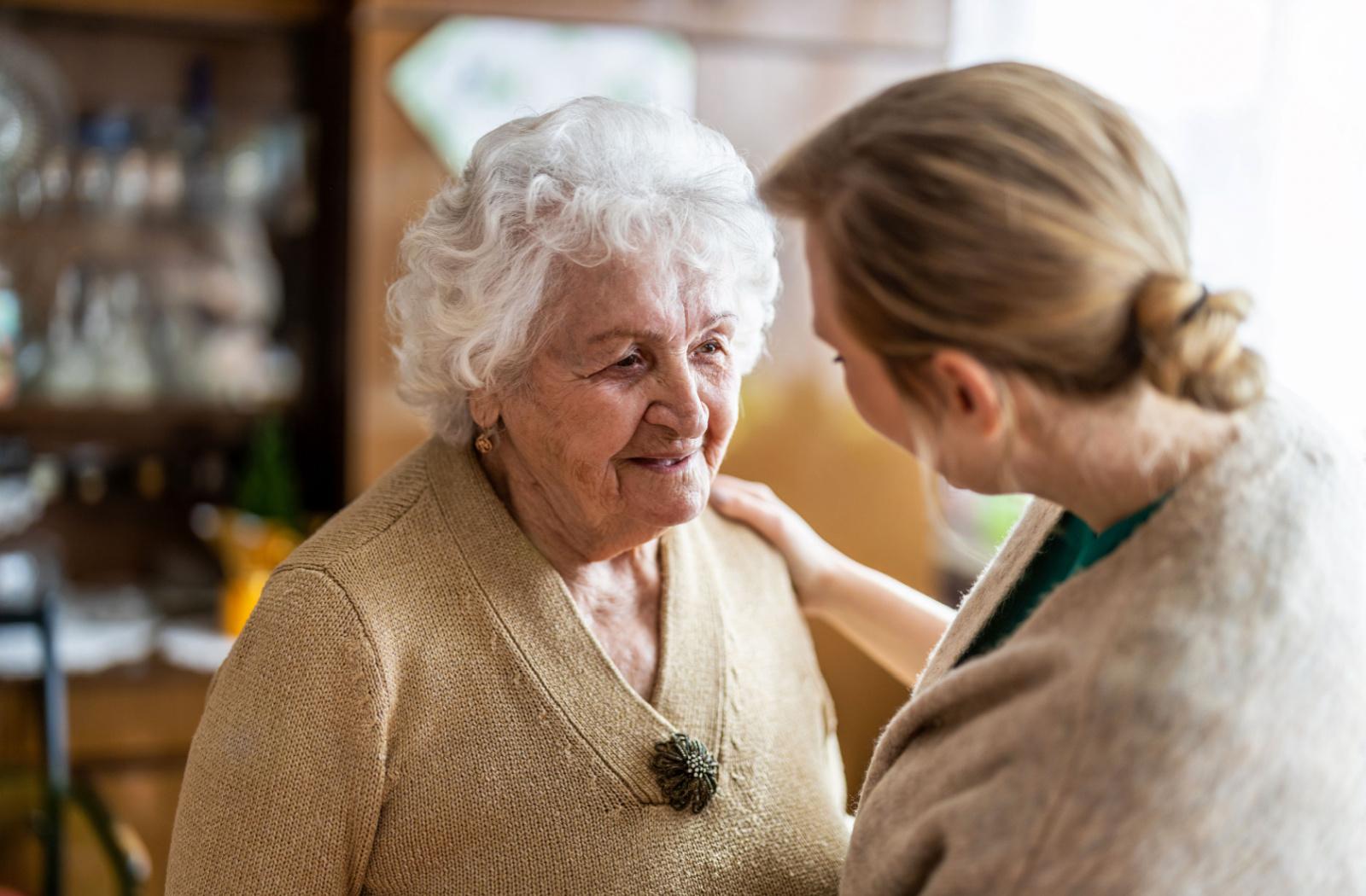 a carer supporting a senior